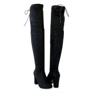 Thigh high suede boots